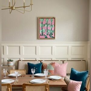 Abstract Green and Pink Wall Art